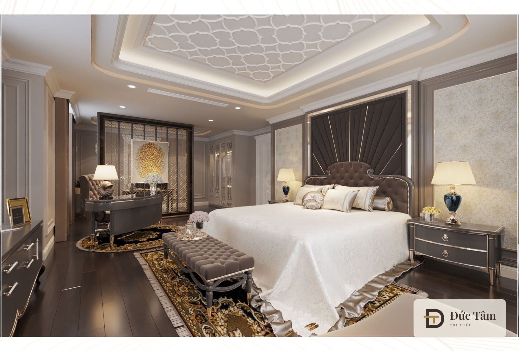 Phòng ngủ VIP đã hoàn thiện nội thất, phối cảnh thiết kế
